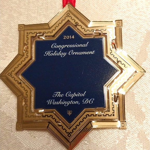 2014 Official US Congressional Holiday Ornament 24K Gold 8 Pointed Star Booklet - Picture 7 of 7